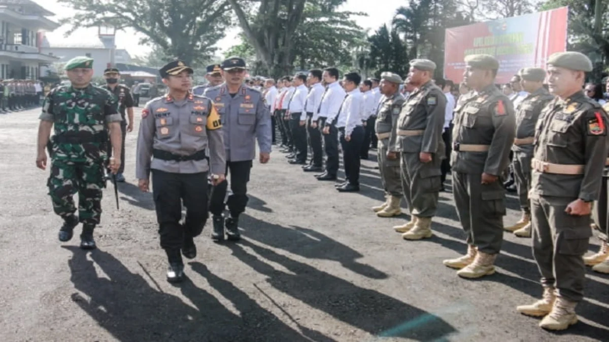 apel gelar pasukan pengamanan mudik lebaran 2023 di Kabupaten Ciamis.