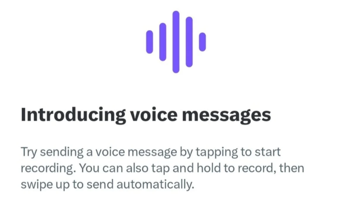Voice message atau voice note pada DM Twitter