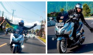 Mantan Menteri Agama Happy Riding dengan Honda Forza 250 cc di Bali
