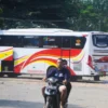 Bus Pariwisata yang Masuk ke Objek Wisata Pantai Pangandaran