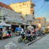 Pedeatrian jalan Cihideung, pasar rel, kantor kelurahan rusak